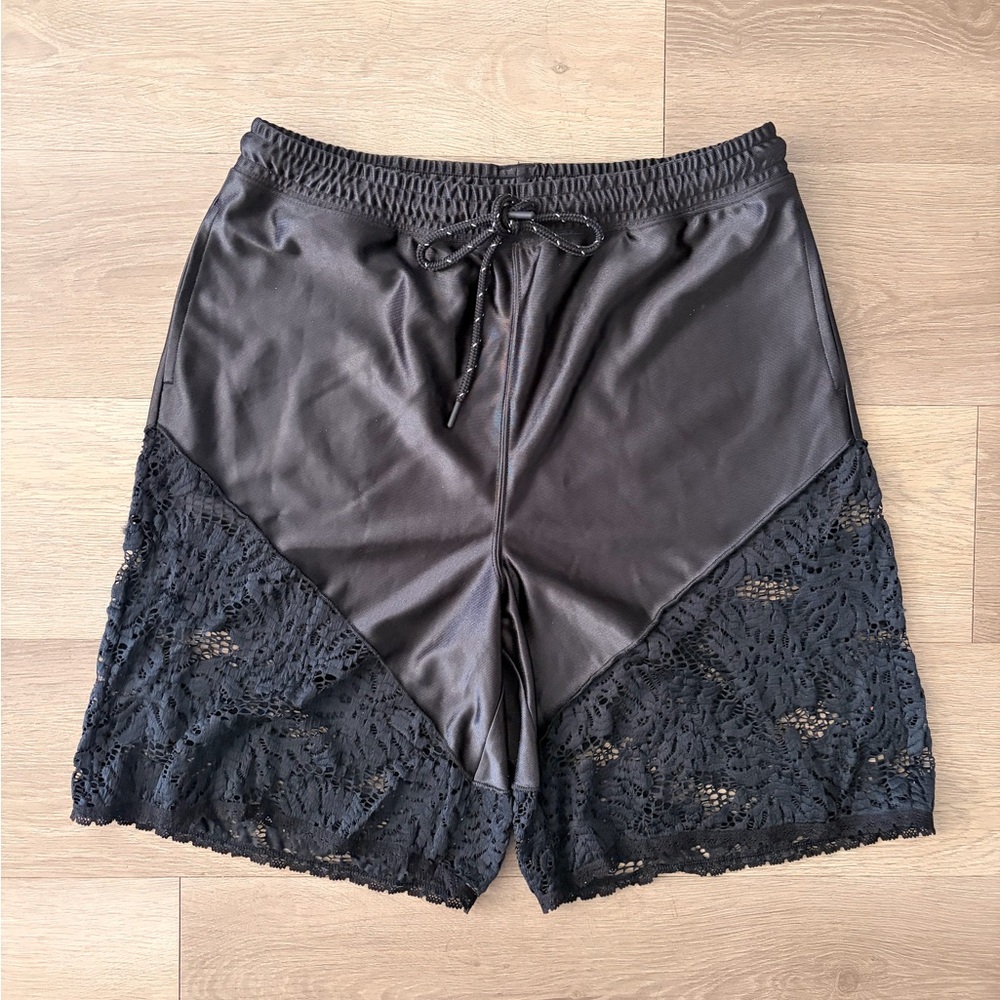 FP Movement by Free People Black Roster Lace Bike Shorts